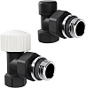 Набор термостатический для радиатора угловой 1/2" М30х1.5 черный Royal Thermo Design купить в СОМ
