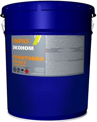 Грунтовка ГФ-021 Empils Эконом, серая, 20 кг купить в СОМ