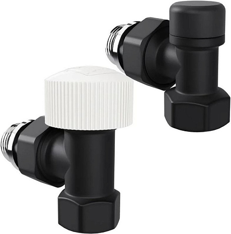 Набор термостатический для радиатора угловой 1/2" М30х1.5 черный Royal Thermo Design купить в СОМ