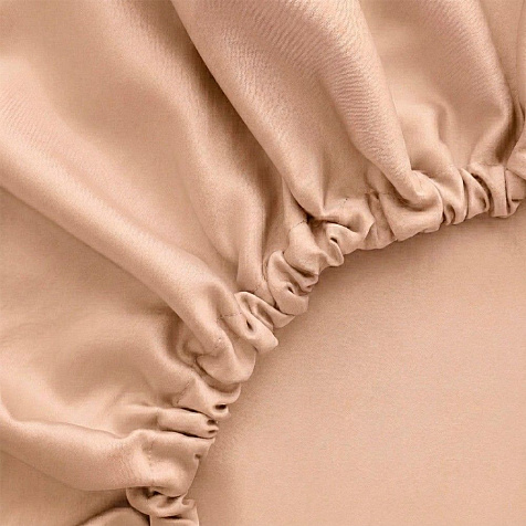 Простыня на резинке 200x220x25см Mona Liza сатин cream 505031/03 купить в СОМ