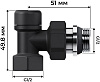 Набор термостатический для радиатора угловой 1/2" М30х1.5 черный Royal Thermo Design купить в СОМ