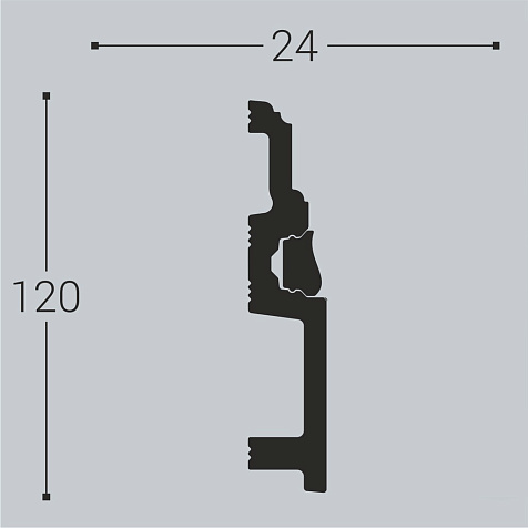 Плинтус напольный XPS Polymer П6 120х24х2000мм купить в СОМ